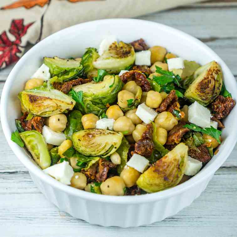 Roasted Brussels Sprouts - Chickpea Salad