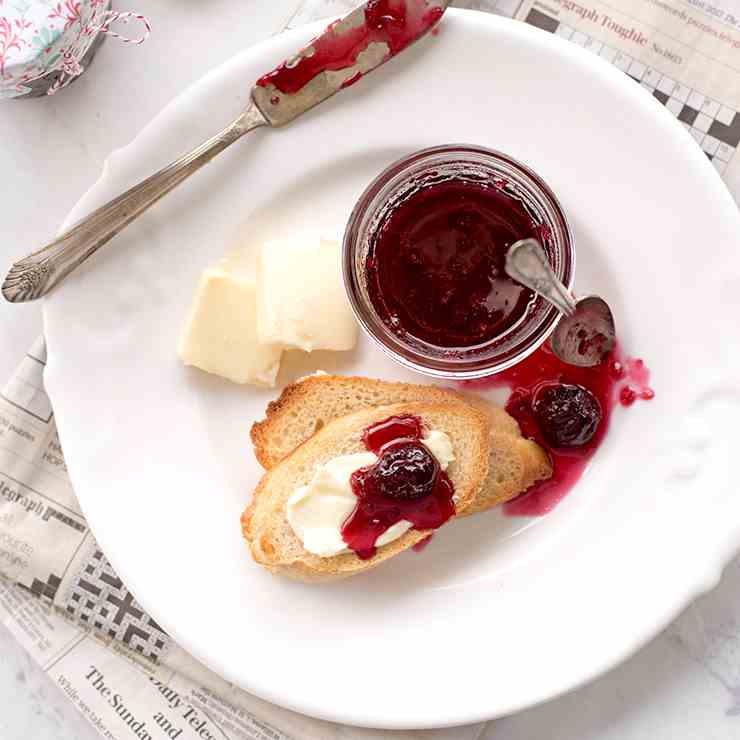 Sweet Cherry Jam with Merlot Wine