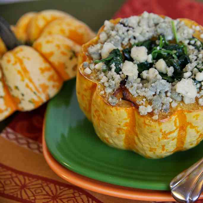 Winter Squash with Spinach and Gorgonzola