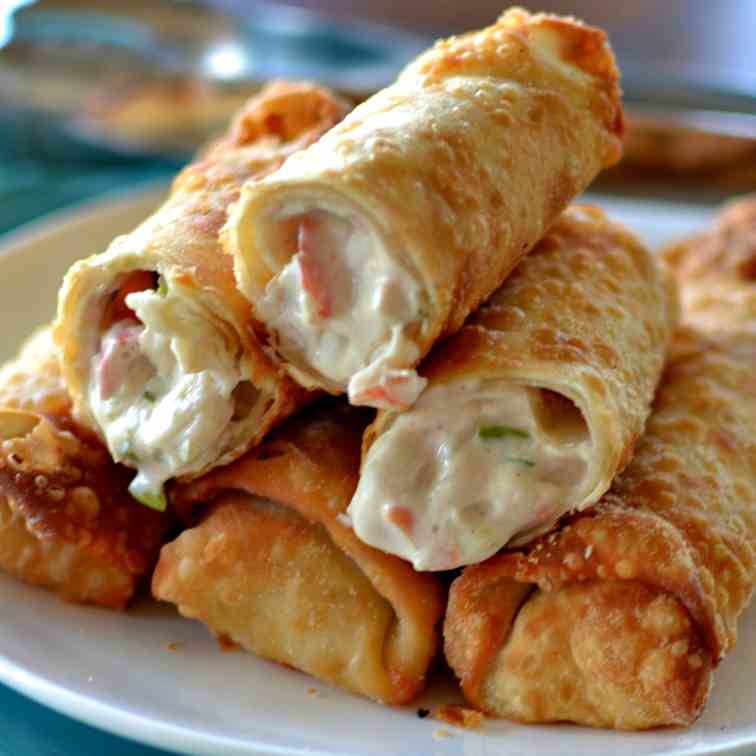 Crab Rangoon Egg Rolls