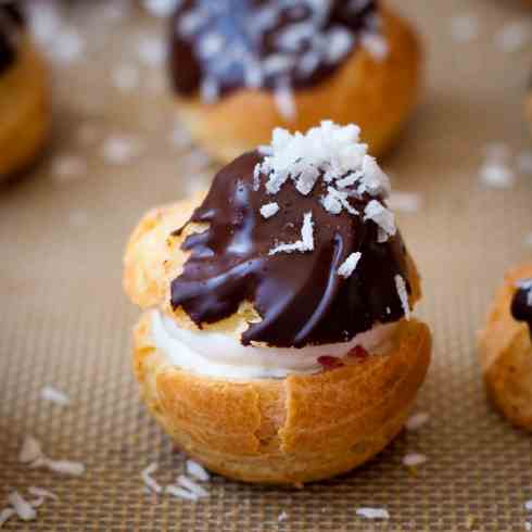 Lamington cream puffs