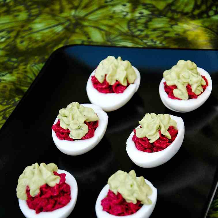 The Red Avocado Devilled Eggs-