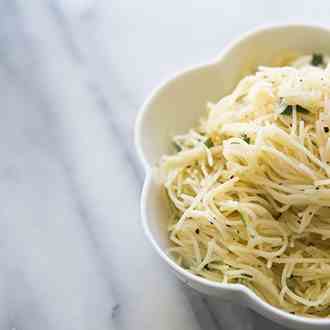 Angel Hair Pasta with Garlic Herbs and Par