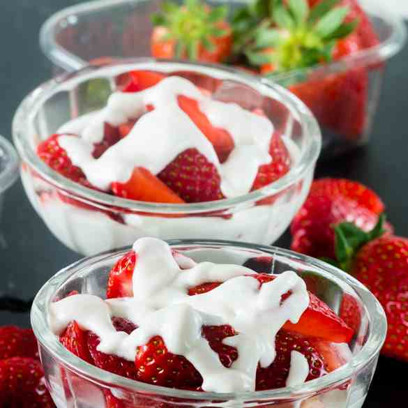 Strawberry and whipped cream
