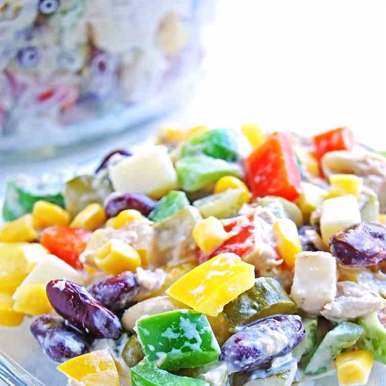 Beans, Tuna, Dills and Bell Pepper Salad