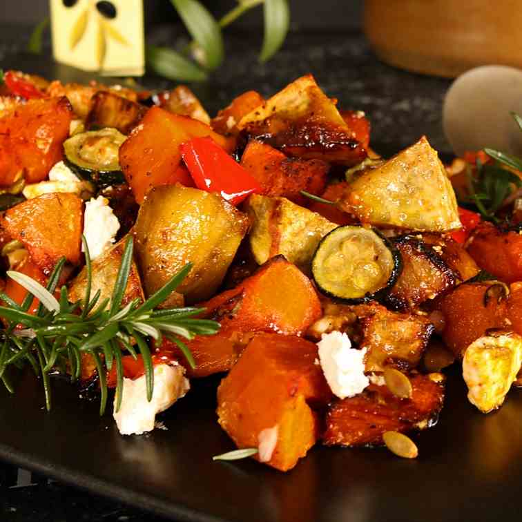 Roast Vegetable Salad with Maple Dressing