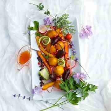 Roasted vegetables with honey balsamic