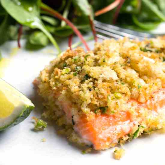 Citrus Crusted Arctic Char with greens