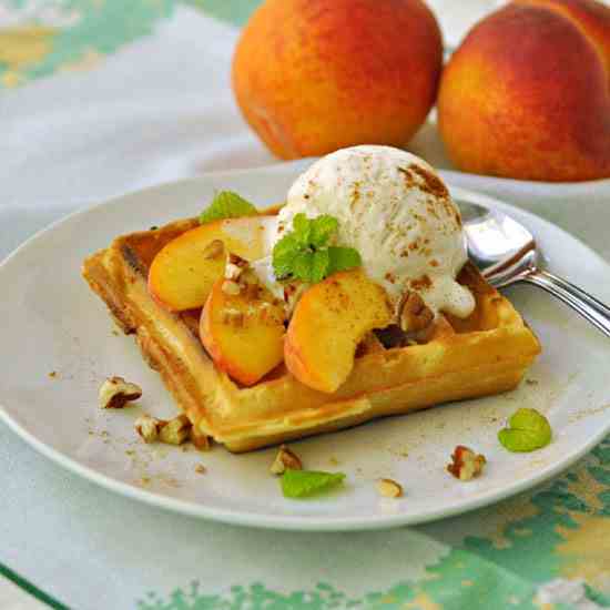 Peaches and Cream Waffle