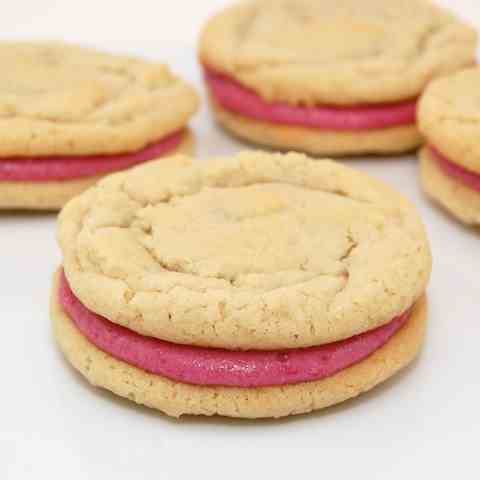 Raspberry Cream Sandwich Cookies