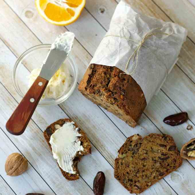 Date Nut Bread with Orange Cream Cheese