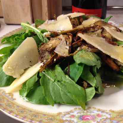 Sauteed Baby Artichokes and Arugula Salad