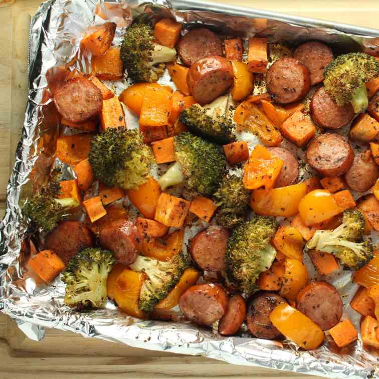 Sheet Pan Sausage Veggies