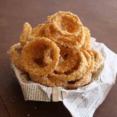 Baked Vegan Beer-Battered Onion Rings