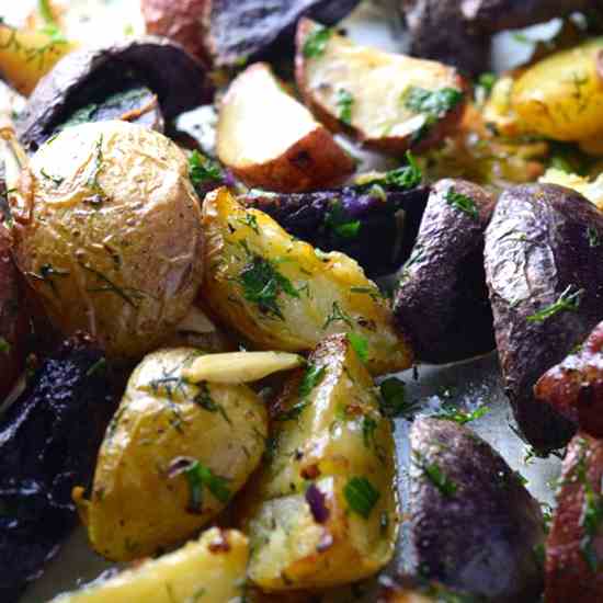 Garlic Herb Rainbow Potatoes