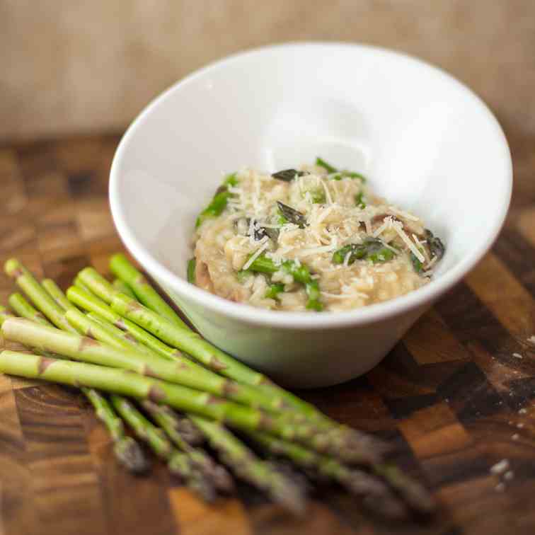 Asparagus Risotto with Mushrooms