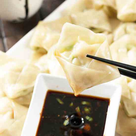 Steamed Shrimp Avocado Wontons