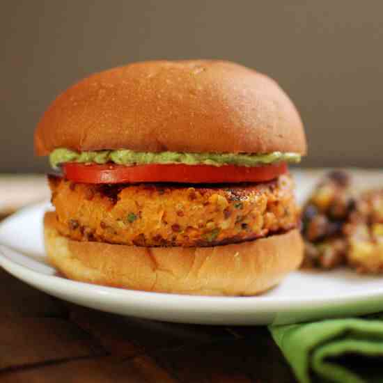 Sweet Potato Chipotle Veggie Burger