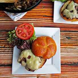Seasoned Burgers with Caramelized Onions