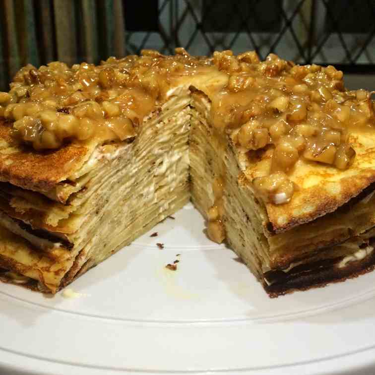 Brown Butter Butterscotch Crepe Cake