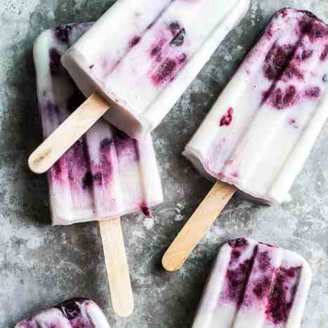 Roasted Berry Goat Cheese Popsicles