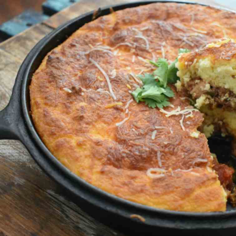 Keto Chicken Chili Cornbread Casserole