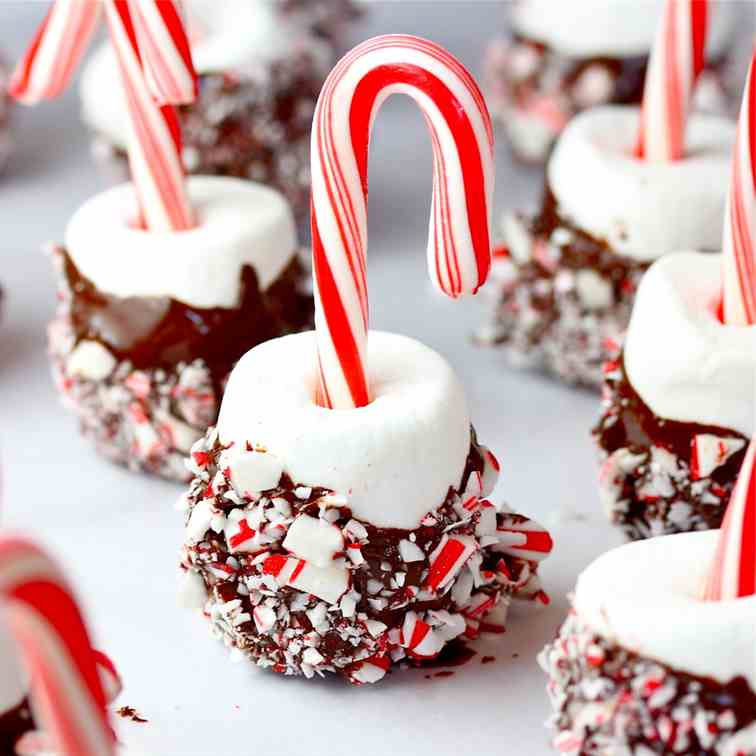 Candy Cane Marshmallow Pops