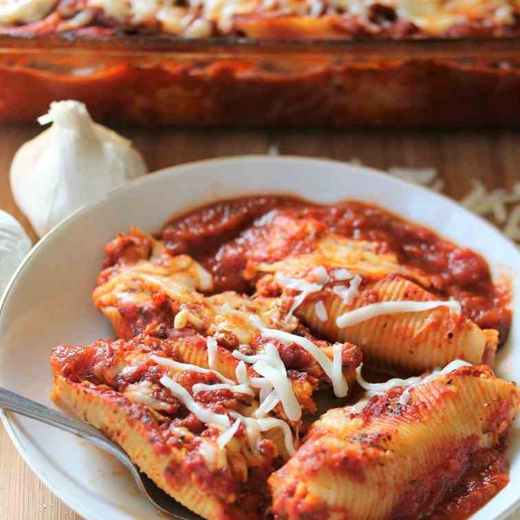 Three Cheese Stuffed Shells with Homemade