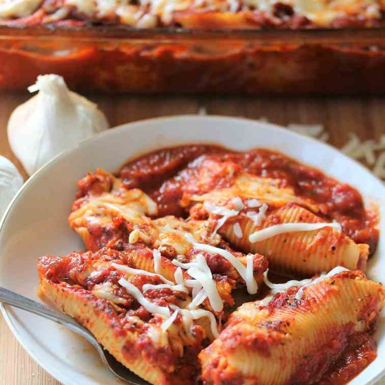 Three Cheese Stuffed Shells with Homemade 