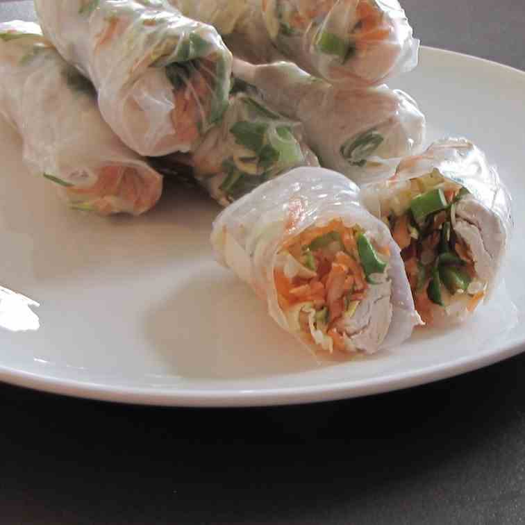 Rice paper chicken wrap