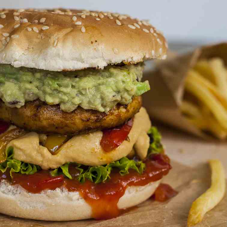 Fajitas Portobello Mushroom Burger