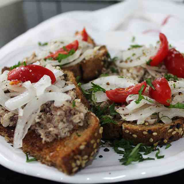 Sardines and Onions on Toast