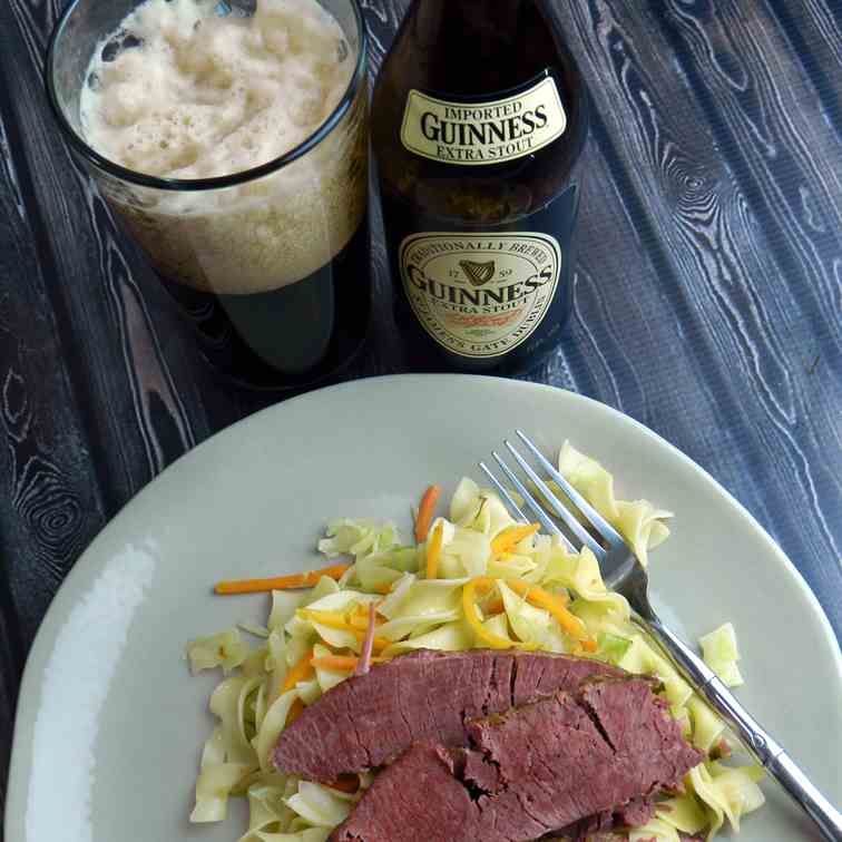 Corned Beef Brisket and Fried Cabbage with