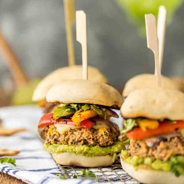 Fajita Black Bean Burger Sliders