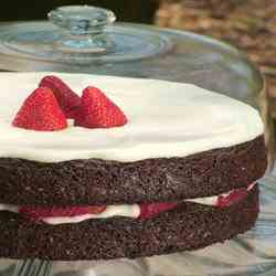Summer Strawberry Chocolate Layer Cake