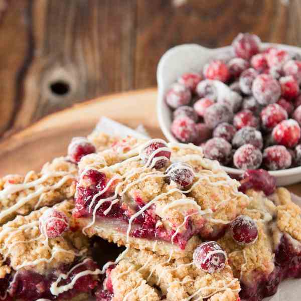 white chocolate cranberry cream bars