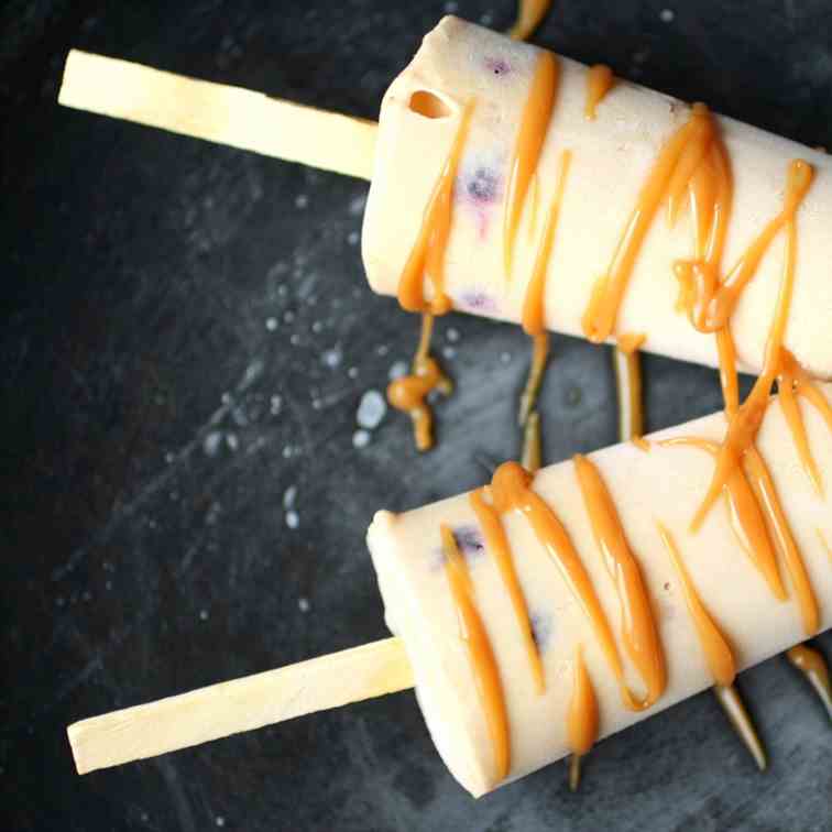 Dulce de leche-banana popsicles