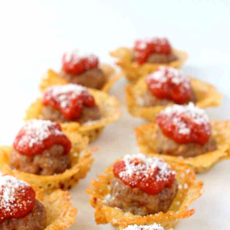 Cheese Crisp Meatball Shooter