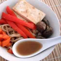 Thai Tofu Vegetable Soup with Rice Noodles