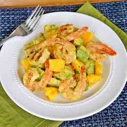 Avocado Mango Salad with Grilled Shrimp