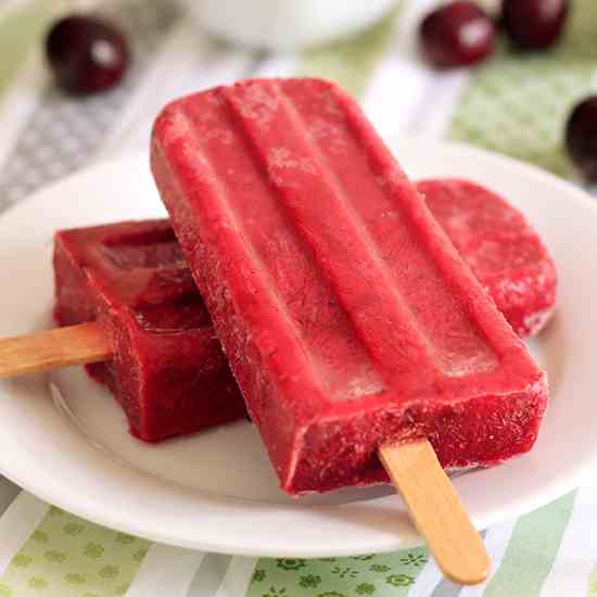 Cherry Lime Popsicles