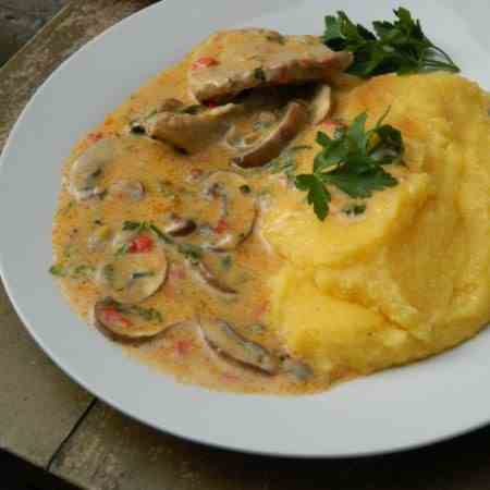 Pork Stew with Mushrooms and Sour Cream