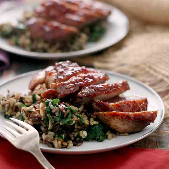 Whiskey Raspberry Glazed Duck