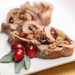 Cranberry Walnut Stuffed Pork Tenderloin