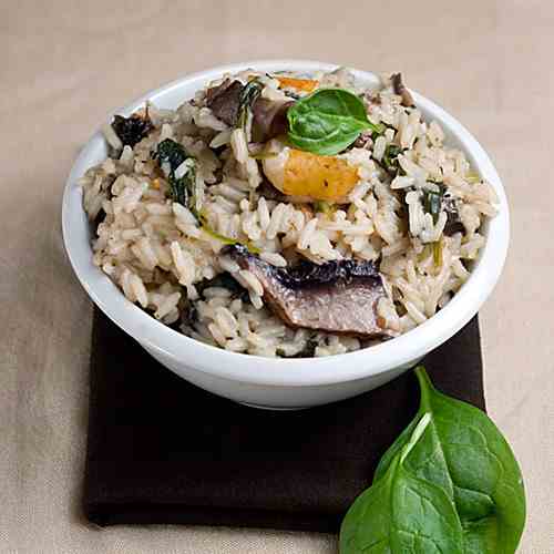 Pears, Mushrooms and Spinach