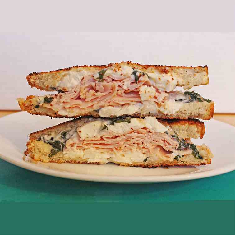 Turkey melt with basil mayo