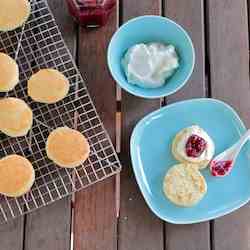 Scones with strawberry jam