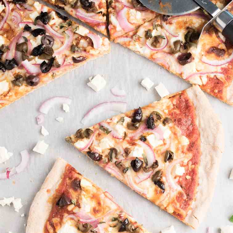 Kalamata Olive - Feta Greek Pizza