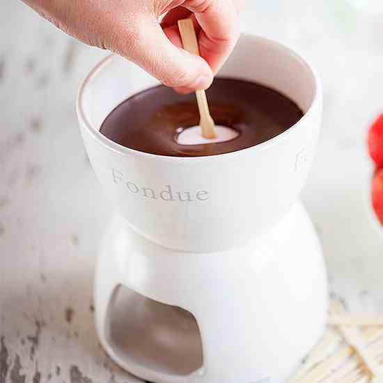 Chocolate and strawberry fondue