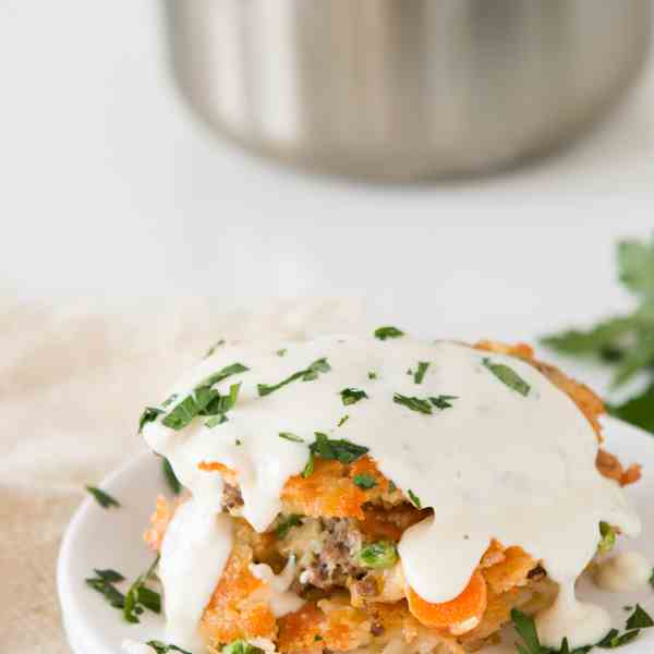 ground beef and rice cakes